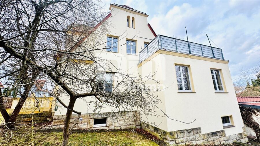 Modernisierte 1 bis 2 Familien Stadtvilla mit Maisonettewohnung in Traumlage mit Panoramablick - Seitenansicht